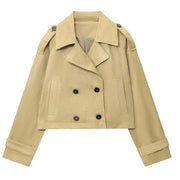 Suede Trench Cropped Coat