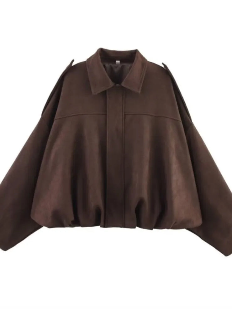 New Suede Fabric Women Bomber Jackets