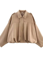 New Suede Fabric Women Bomber Jackets