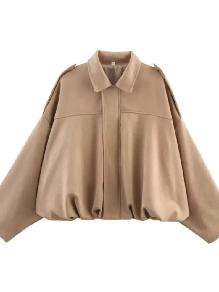 New Suede Fabric Women Bomber Jackets