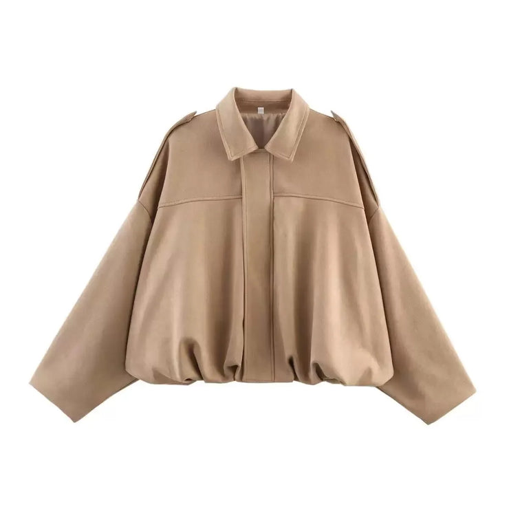 New Suede Fabric Women Bomber Jackets