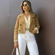 Suede Trench Cropped Coat