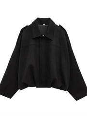 New Suede Fabric Women Bomber Jackets