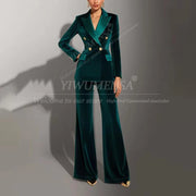 Classic Velvet 2 Pieces Double Breasted Women Suit