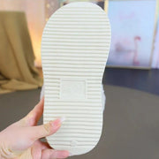 House Slippers for Women New Leather Waterproof Platform Winter Cotton Shoes Home Non-slip Warm Plush Fashion Snow Boots