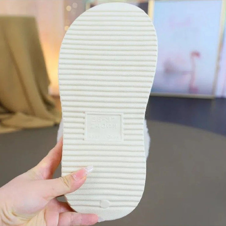 House Slippers for Women New Leather Waterproof Platform Winter Cotton Shoes Home Non-slip Warm Plush Fashion Snow Boots