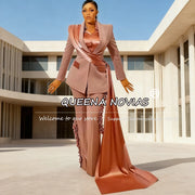 Unique Design Women Pants Suits 2 Pieces Sets Wedding Blazer Jacket With Wraps Customized Ladies Business Reception Tuxedos 2026