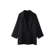 Chic Double-Breasted Satin Suit Set – 2-Piece Outfit